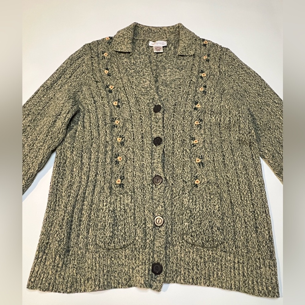Northern Reflections Button-Up Sweater M Cardigan Vintage Cottagecore Granny
